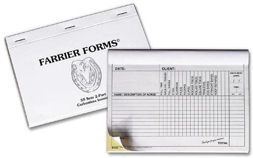 Farrier Forms - Invoice Book of 50 Invoices